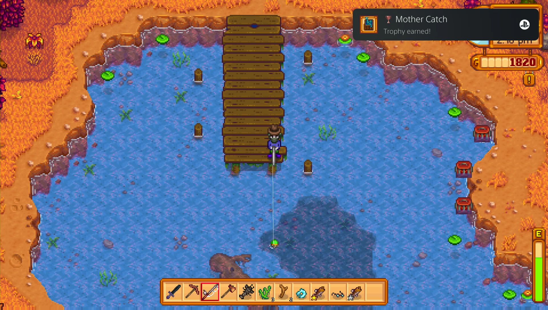 OddSock's Bounty of OddSock claimed the bounty for Mother Catch in Stardew Valley